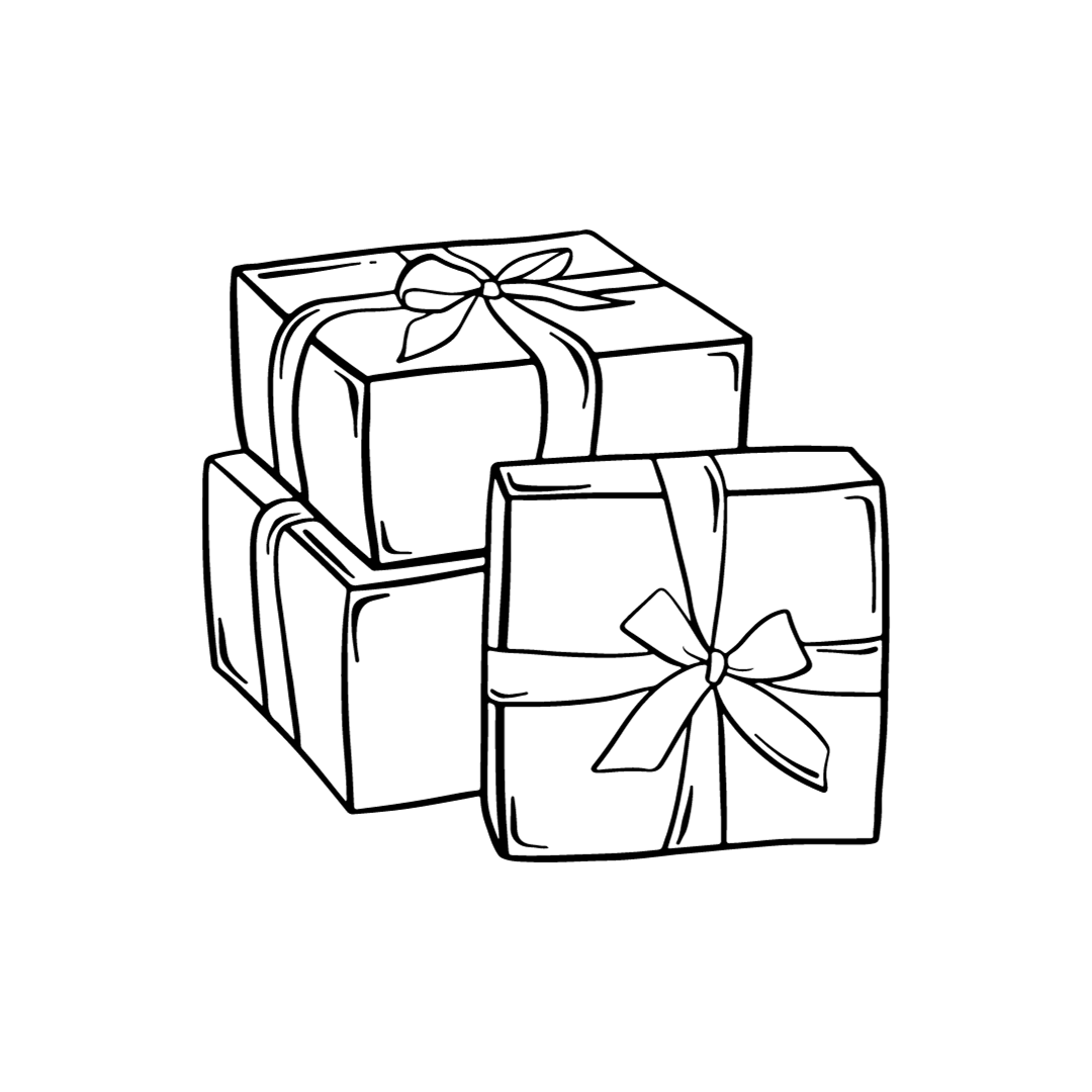 How to draw a gift box #2