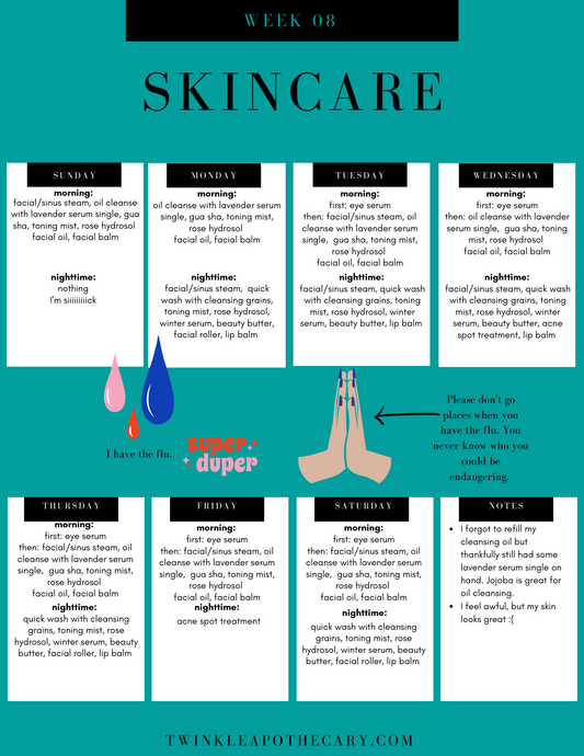 My Skincare Schedule - Week 8