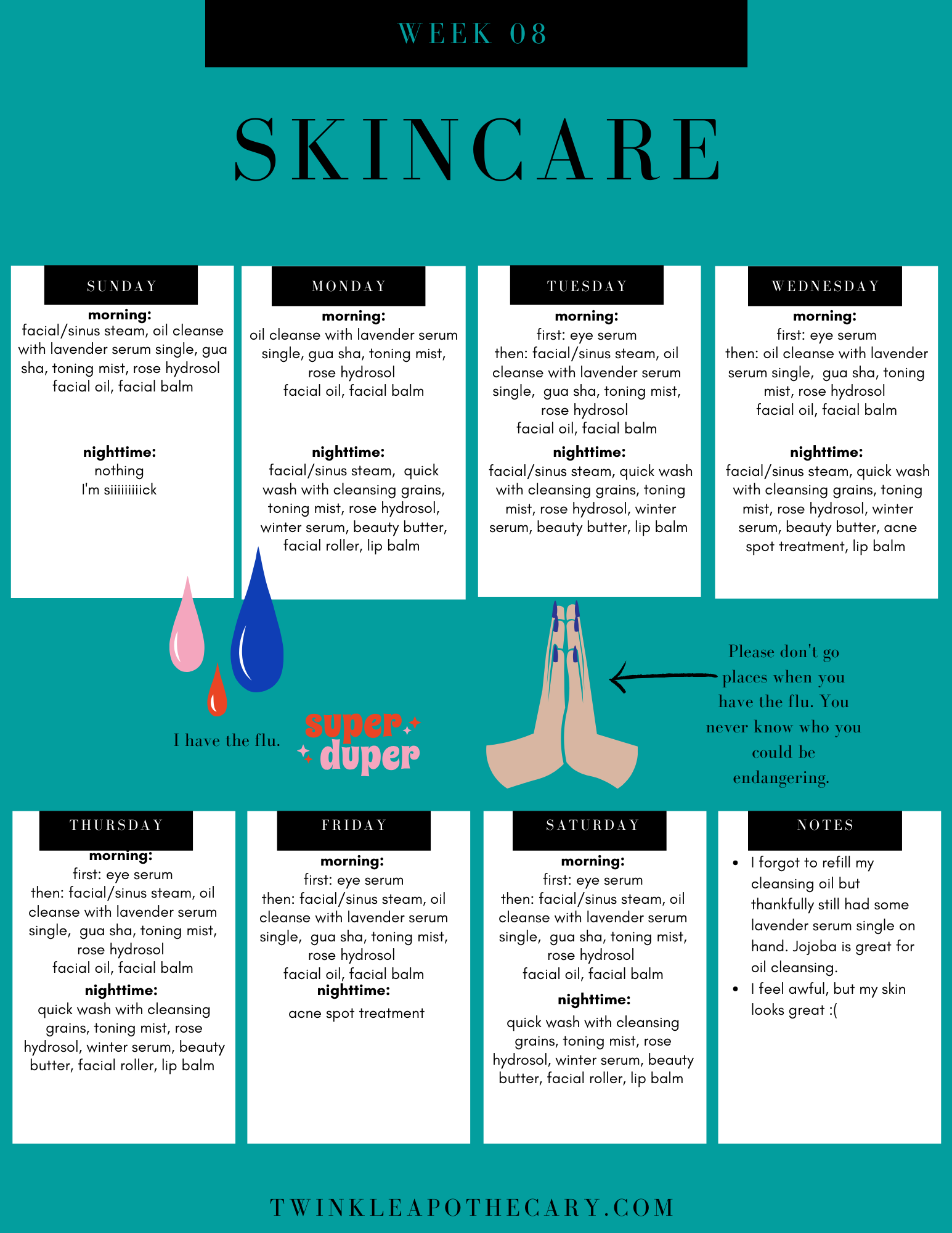 My Skincare Schedule - Week 8
