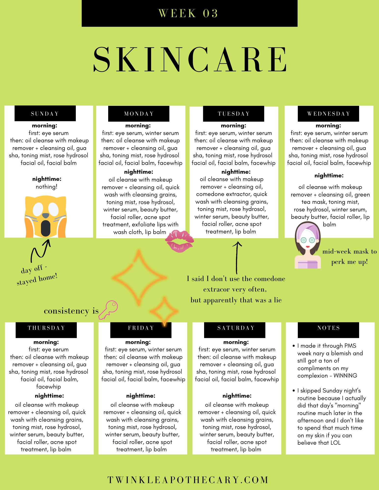 My Skincare Schedule - Week 3