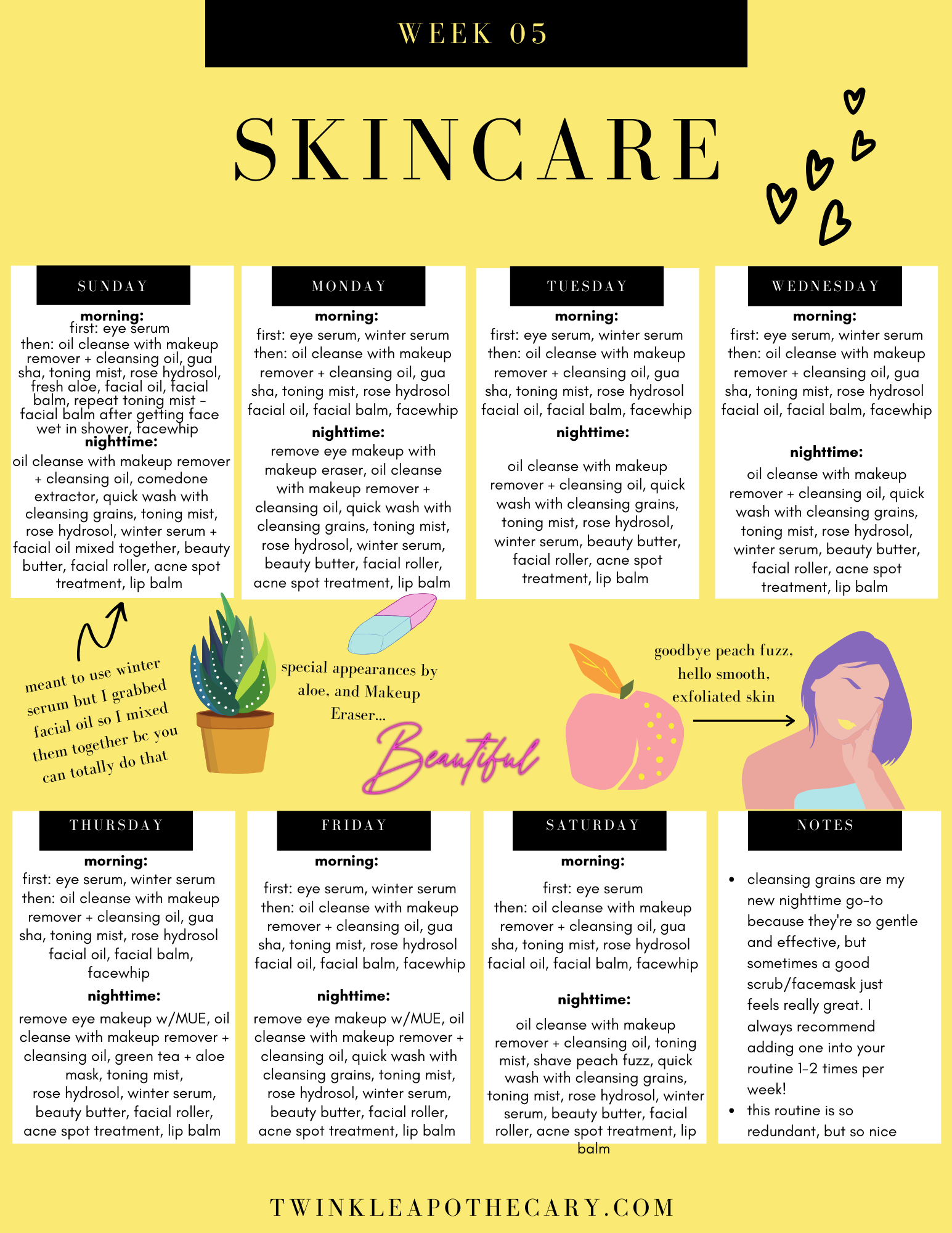 My Skincare Schedule - Week 5