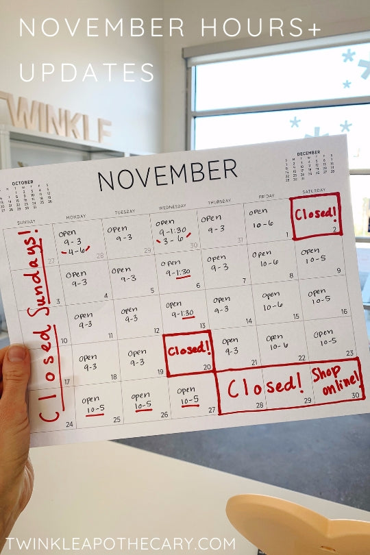 November Hours + Updates