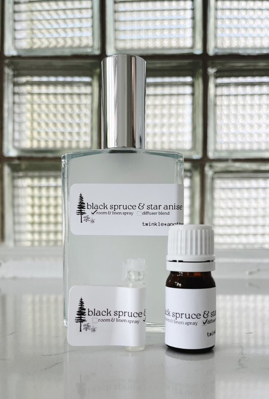 Black Spruce & Star Anise: seasonal room spray & diffuser blend