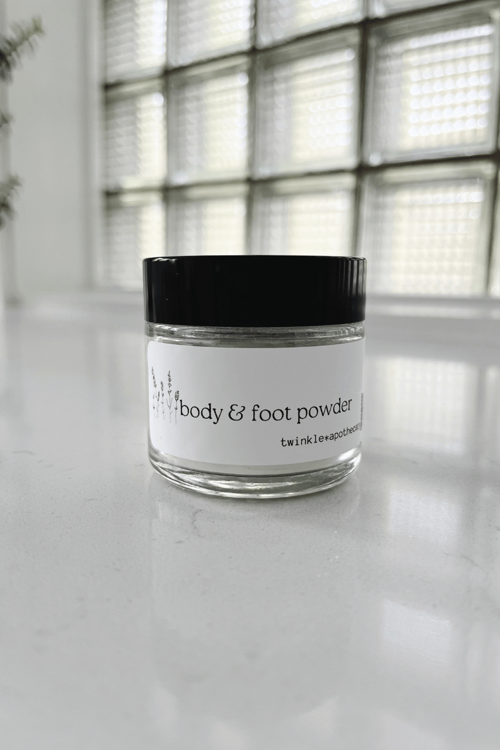 jar of body and foot powder by twinkle apothecary 