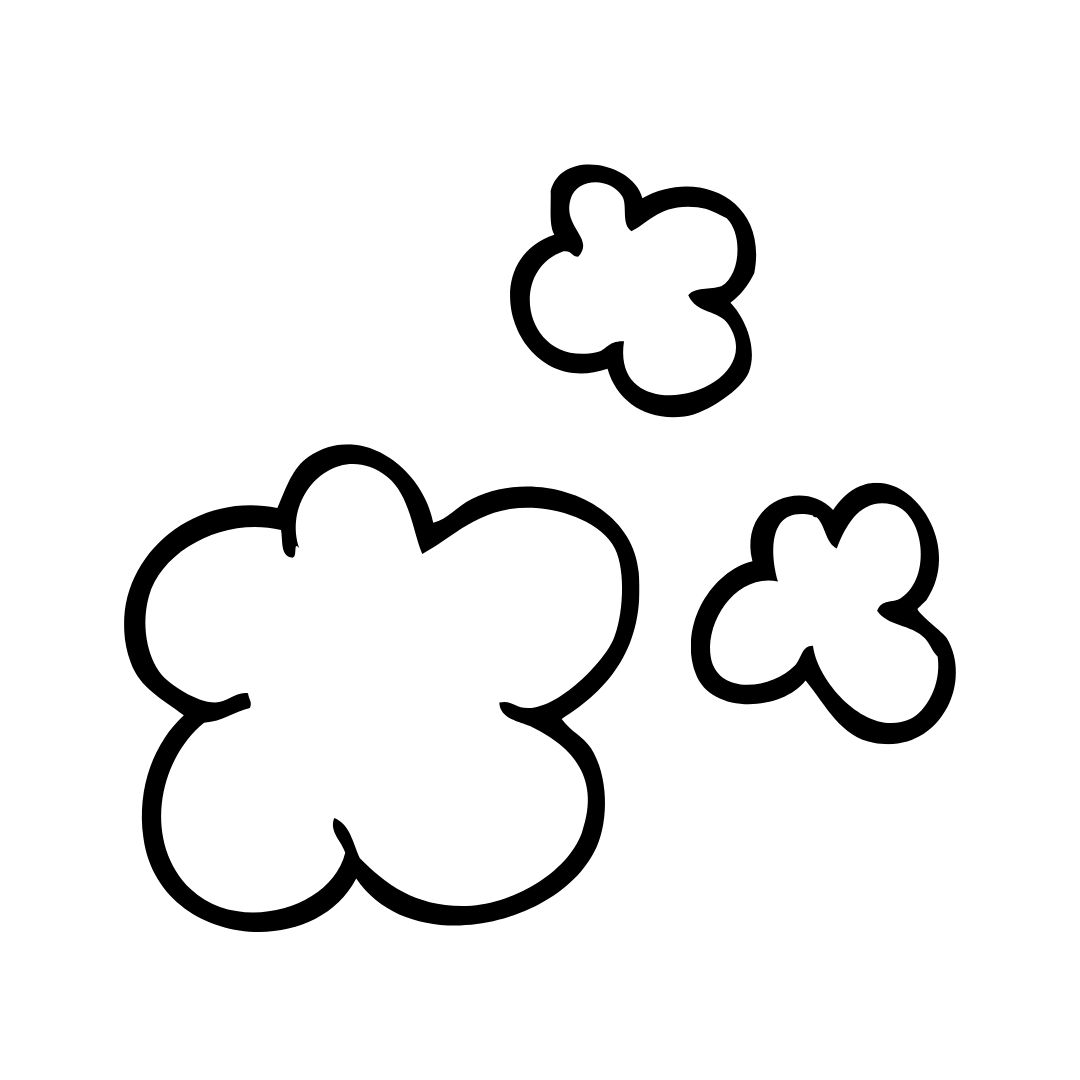 drawing of clouds for twinkle apothecary cotton powder puff listing 