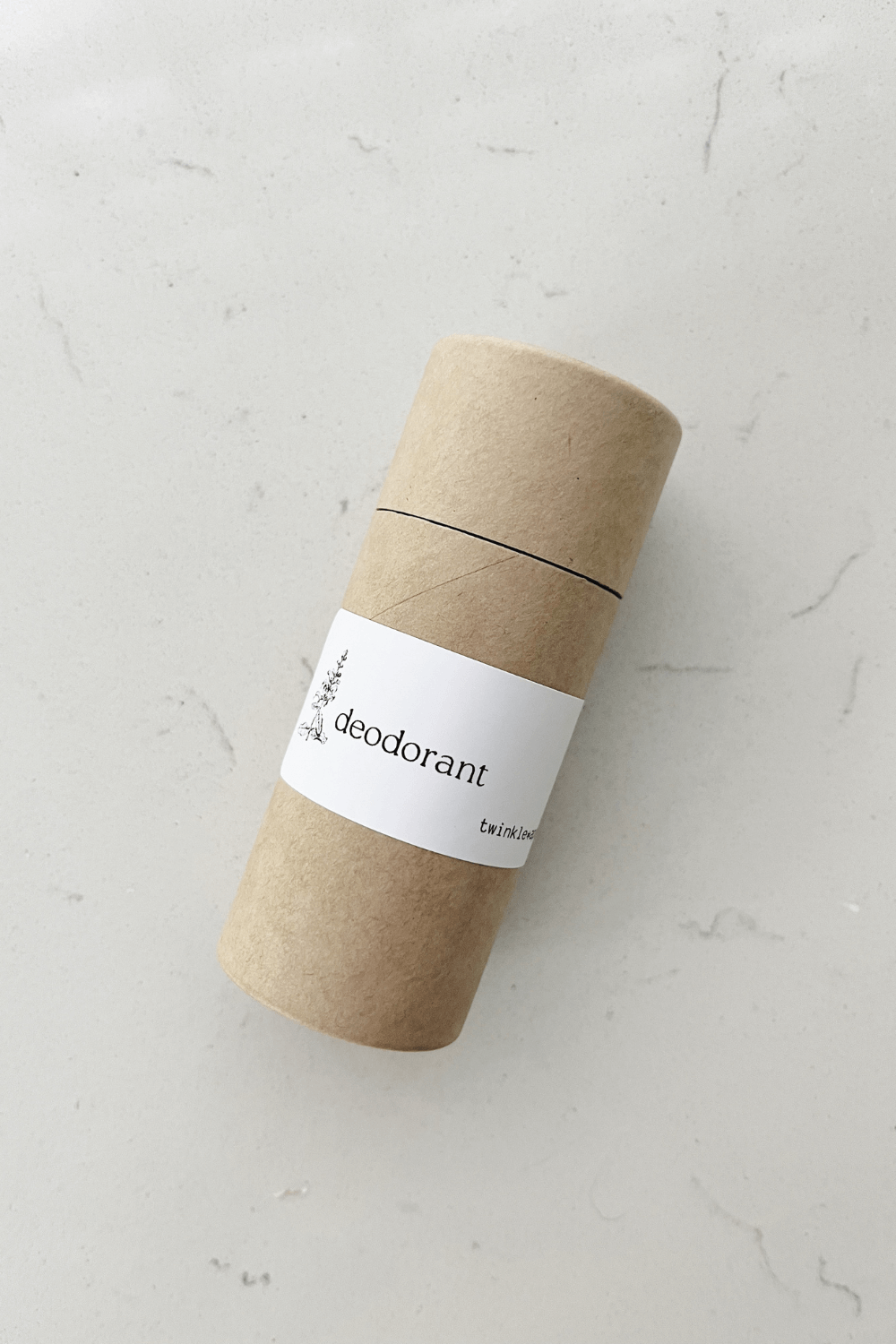 natural vegan deodorant in a 2.7 oz biodegradable paper tube by twinkle apothecary 