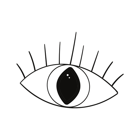black and white drawing of an eye for twinkle apothecary eye tint product listing 