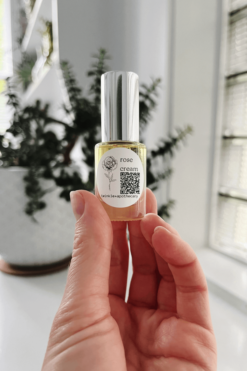5 ml bottle of rose cream organic natural fragrance by twinkle apothecary 