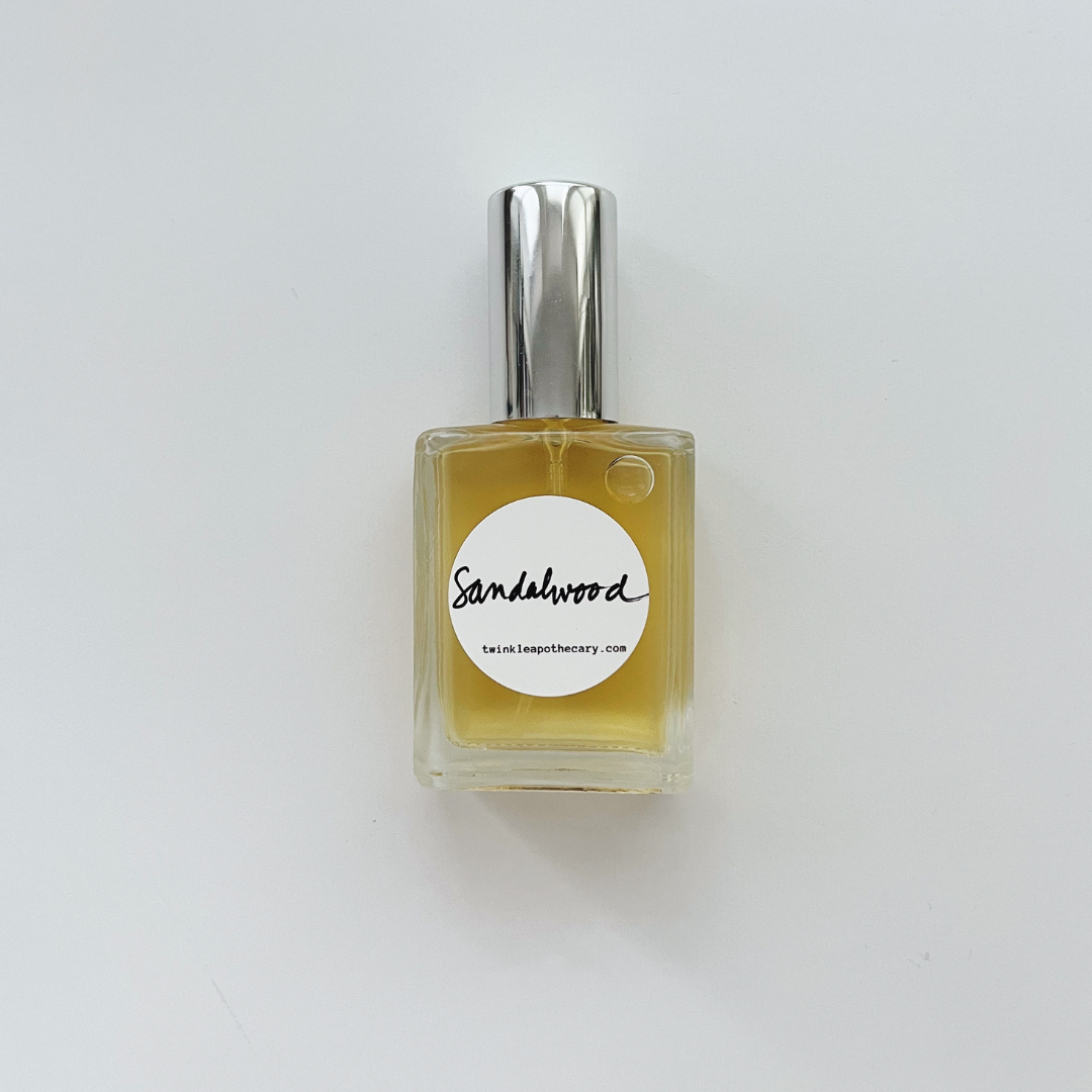 sandalwood organic natural layering fragrance handmade with essential oils by twinkle apothecary 