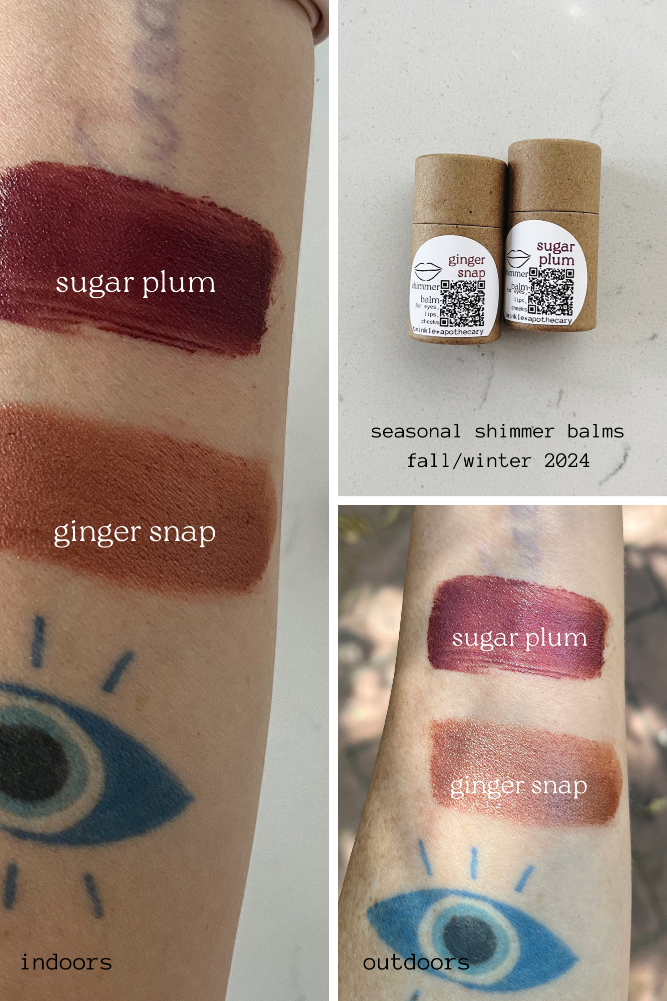 Shimmer Balms: for lips, cheeks, eyes