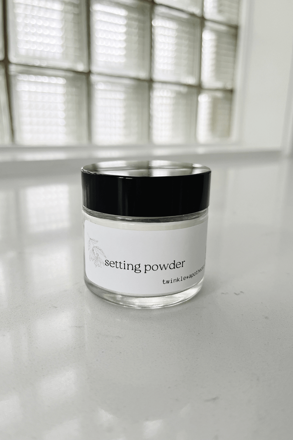 twinkle apothecary setting powder natural makeup in refillable glass jar 