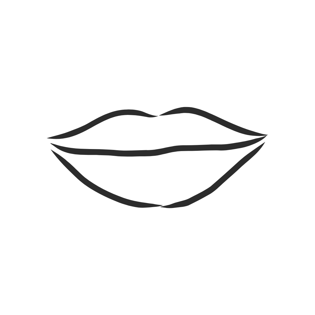 black and white drawing of lips for twinkle apothecary shimmer balm product listing 